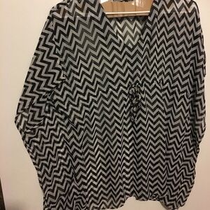 Womens Cover up S4a Swim Blk/Wht Chevron Print OS